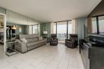 Gorgeous living room with direct ocean front balcony access